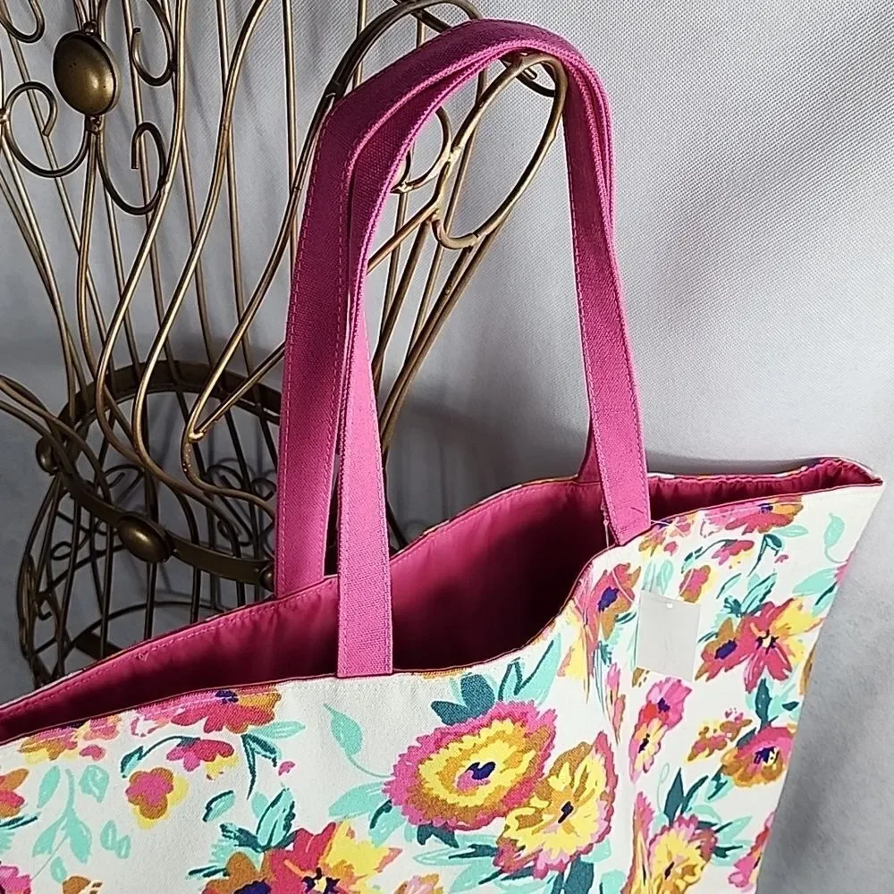 Colorful Floral Tote Bag Roomy